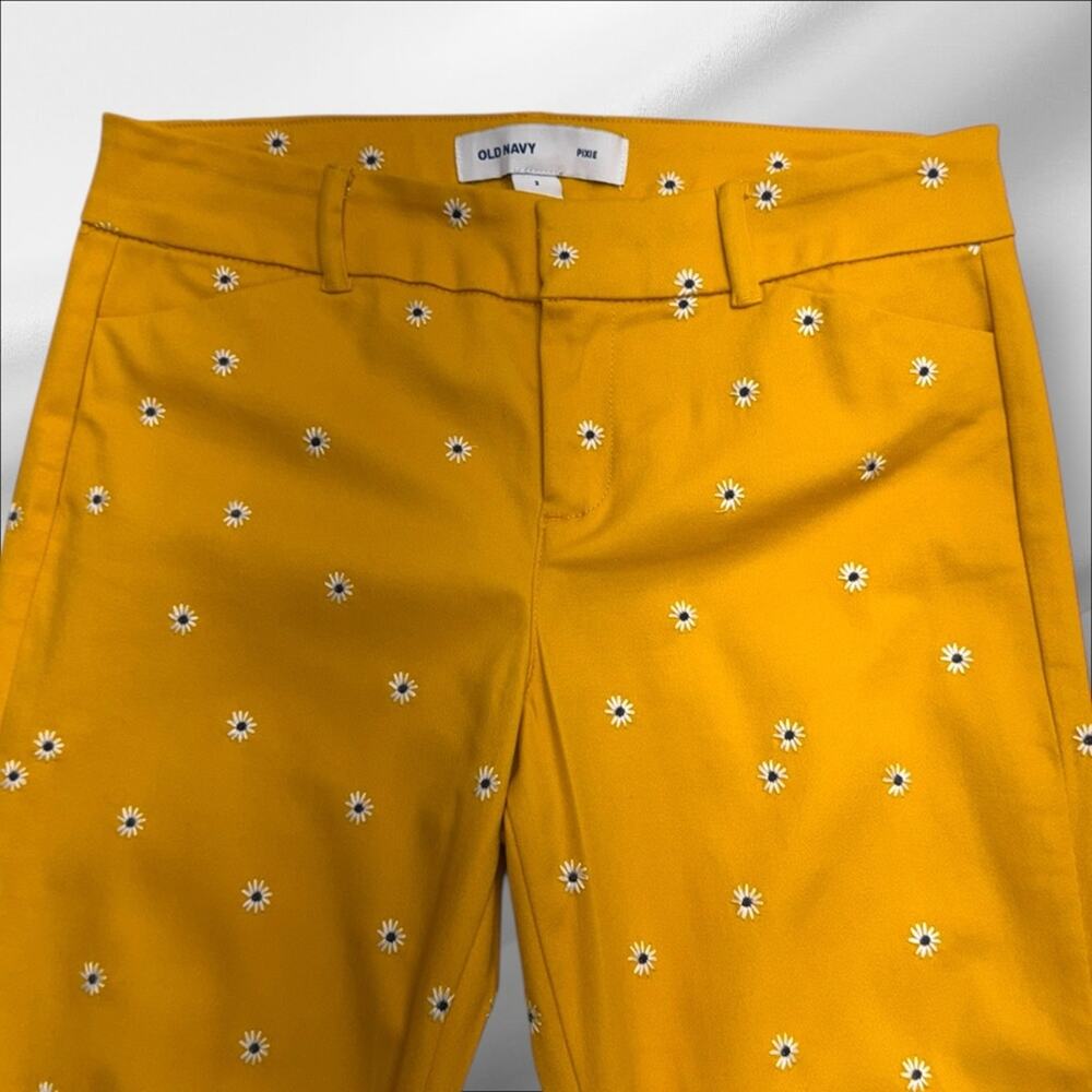 OLD NAVY Women’s 2 Yellow Daisy Flower PIXIE Skinny Jeans